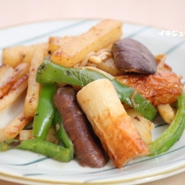 おつまみにもご飯にも◎長芋ときのこのバター醤油炒め